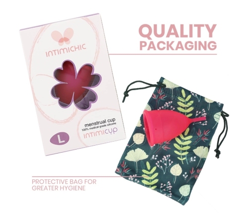 Intimichic Menstrual Cup L Medical Grade Silicone - Reusable Comfort