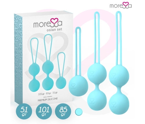 Moressa Osian Premium Pelvic Trainer Set Turquoise Silicone 3 Sizes