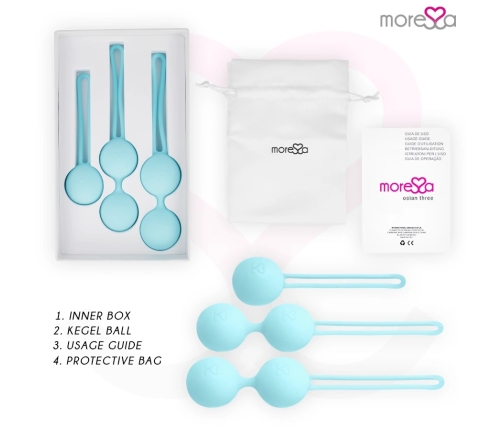 Moressa Osian Premium Pelvic Trainer Set Turquoise Silicone 3 Sizes