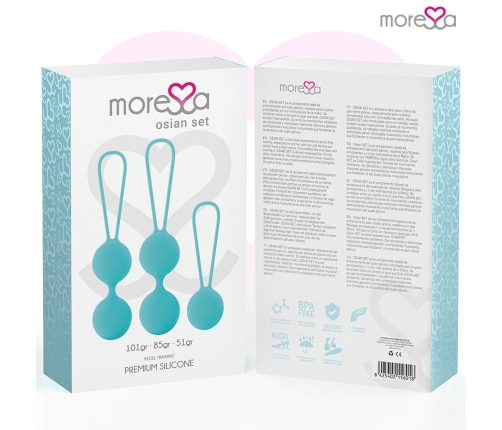 Moressa Osian Premium Pelvic Trainer Set Turquoise Silicone 3 Sizes