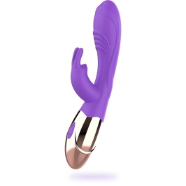 Womanvibe Viora Rechargeable Silicone Dual Stimulation System Lilac-Gold