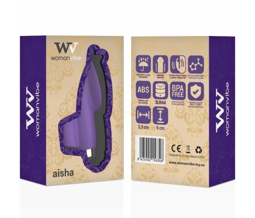 Womanvibe Aisha Silicone Finger Stimulation Device, Compact Ergonomic Design