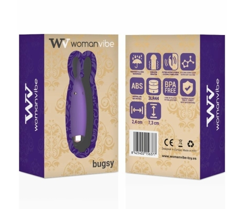 Womanvibe Bugsy Silicone Dual-Action Intimate Massager, Pink, 7.3 cm