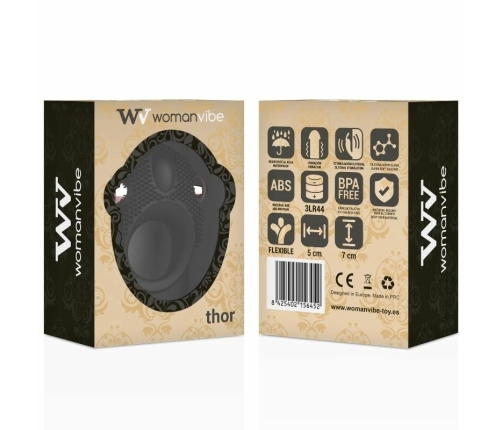 Womanvibe Thor Silicone Vibrating Ring - Flexible Ergonomic Design 5x7cm