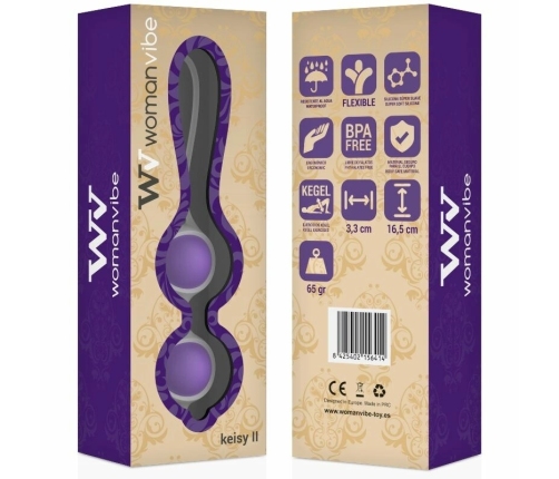 WomanVibe Keisy II Silicone Training Balls - Dual, Soft Touch, 65g