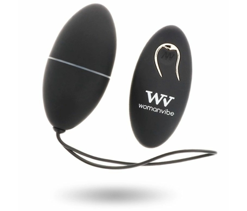 Womanvibe Alsan Black Remote-Controlled Silicone Intimate Egg 12 Modes