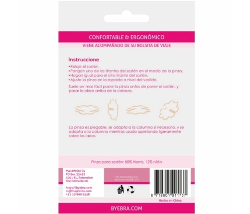 Bye Bra Ergonomic Foldable Bra Clips Set of 4 with Travel Bag