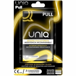 Uniq Pull Latex-Free Intimate Barrier with Strips 3-Pack, Transparent