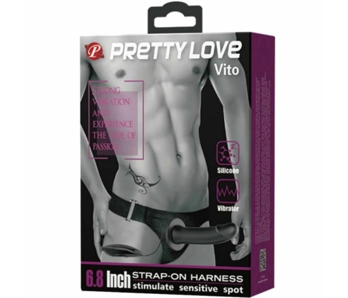 Pretty Love Vito Intimate Harness System with Hollow Vibrating Insert 17.3 cm