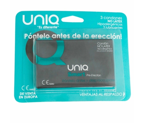 UNIQ Smart Latex-Free Pre-Ready System Condoms 3-Pack Card Edition