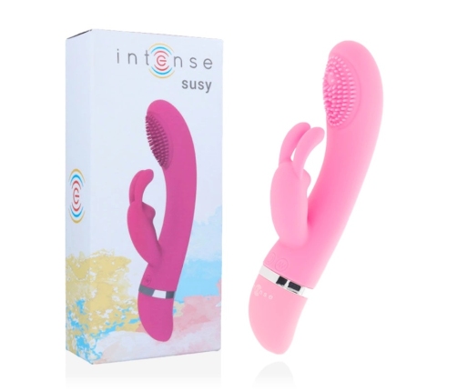Intense Susy Oscillating Silicone Dual Motor Rabbit Pink 18.8cm