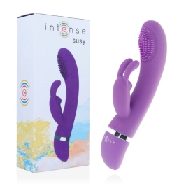 Intense Susy Silicone Rabbit Lilac Oscillating Dual Motor Vibrator 18.8cm Intense Susy Silicone Rabbit Lilac Oscillating Dual Motor Vibrator 18.8cm