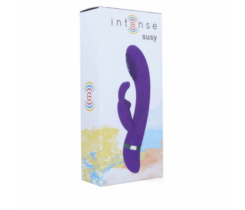 Intense Susy Silicone Rabbit Lilac Oscillating Dual Motor Vibrator 18.8cm
