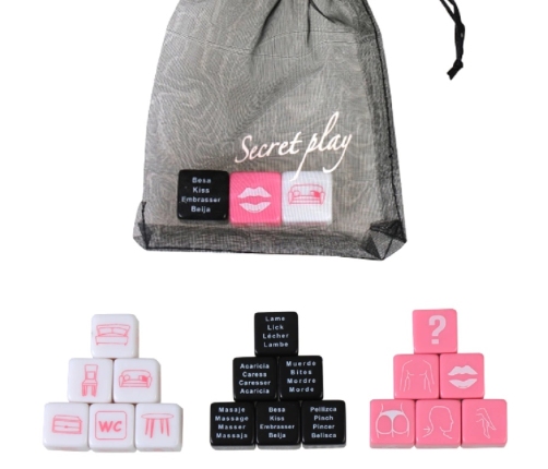 Secret Play Game Set - 3-Piece Dice for Couples, Multilingual Edition