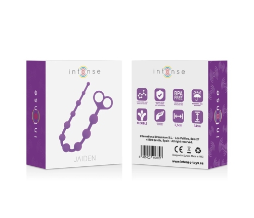 INTENSE Jaiden Beads Lilac - Flexible Silicone Intimate Wellness Chain 34cm