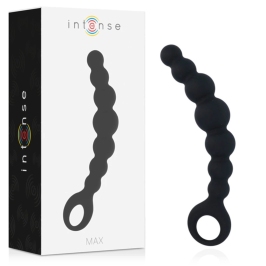 Intense Anal Beads Max Black - Flexible Silicone Bead System 18.5cm
