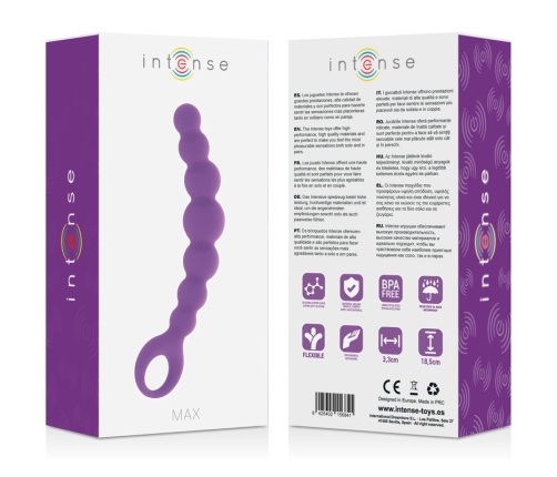 Intense Max Lilac Flexible Silicone Bead System 18.5cm - Body Safe