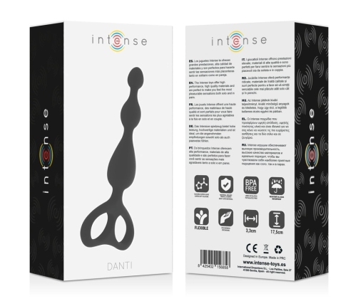 INTENSE Danti Black Silicone Anal Plug 17.5 cm Body-Safe Material