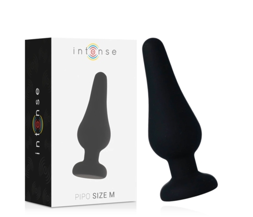 Intense Pipo M Black Silicone Anal Plug 11cm - Compact & Flexible Design