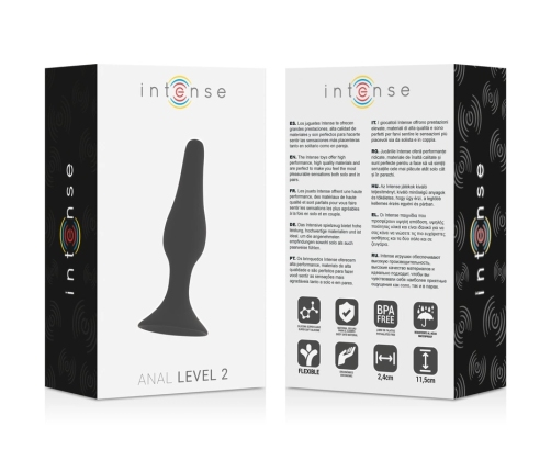 Intense Anal Level 2 Silicone Plug 11.5 cm Black - Advanced Flexible Model