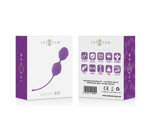Intense Karmy Fit Kegel Silicone Balls Lilac 20cm - Pelvic Floor Trainer