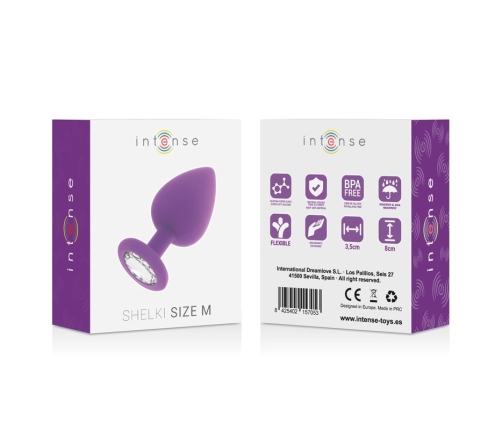 Intense Shelki M Lilac - Medical Silicone Anal Plug with Diamond Base