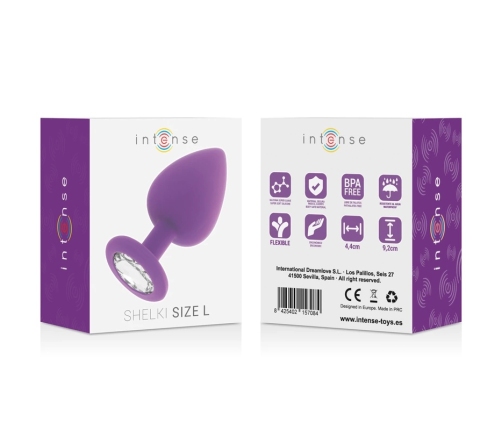 Intense Shelki L Silicone Plug Lilac - Ergonomic Diamond Base, Large Size