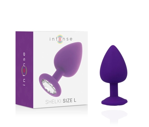 Intense Shelki L Silicone Plug Lilac - Ergonomic Diamond Base, Large Size