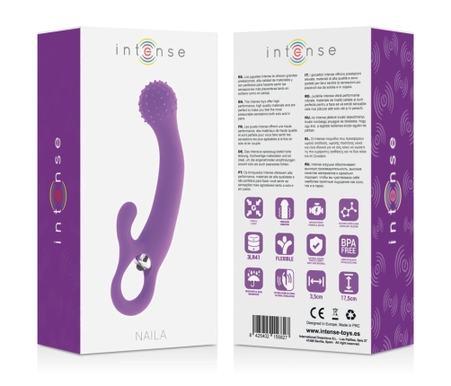 Intense Naila Vibrating Silicone Device Lilac 17.5cm Waterproof
