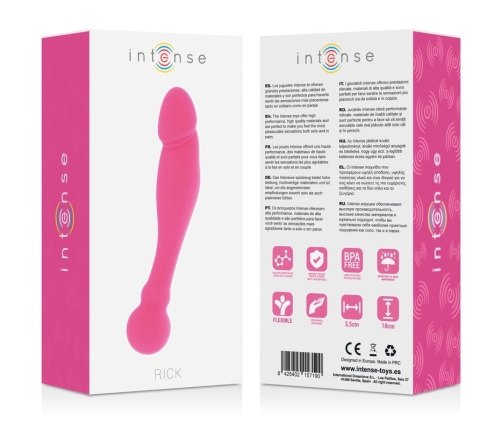 INTENSE Silicone Rick Dual-Sided Pink Flexible Massager 18cm