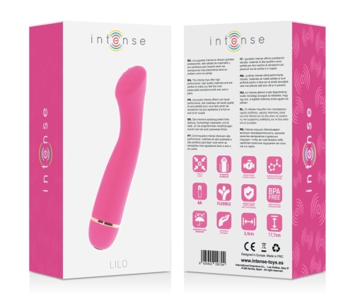 Intense Lilo 20-Speed Silicone Massager Pink 17.7cm Waterproof Ergonomic