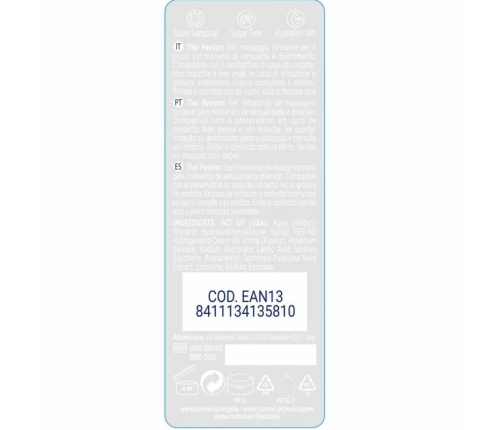 Control 2-in-1 Massage & Pleasure Gel Thai Passion 200ml, Paraben-Free