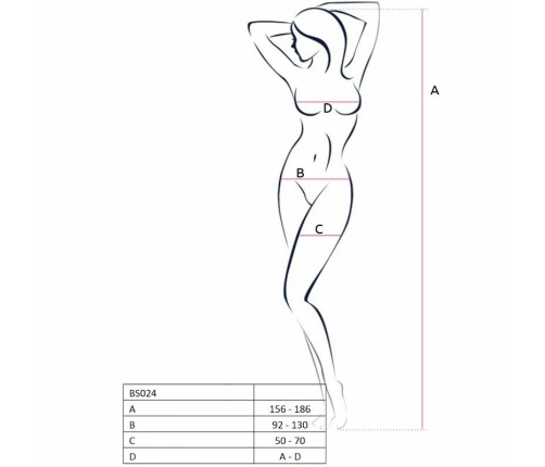 PASSION BS024 White Fishnet Bodystocking with Decorative Embroidery One Size
