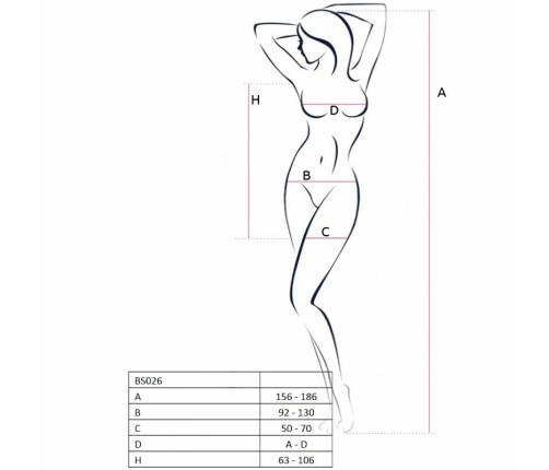 Passion BS026 Bodystocking White Dress-Style, One Size