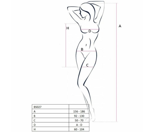 Passion BS027 Bodystocking Black Dress-Style Fishnet One Size