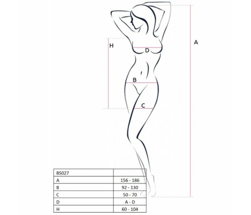 Passion BS027 Bodystocking White Mesh Dress, One Size, Elegant Design