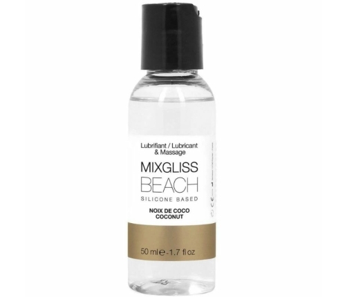 Mixgliss Beach Silicone Lubricant 50ml - Coconut Aroma, Long-Lasting Formula