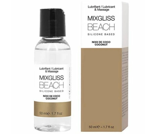 Mixgliss Beach Silicone Lubricant 50ml - Coconut Aroma, Long-Lasting Formula