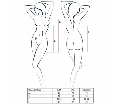 Passion Hellen Collection Elegant Black Dress & Thong Set L/XL