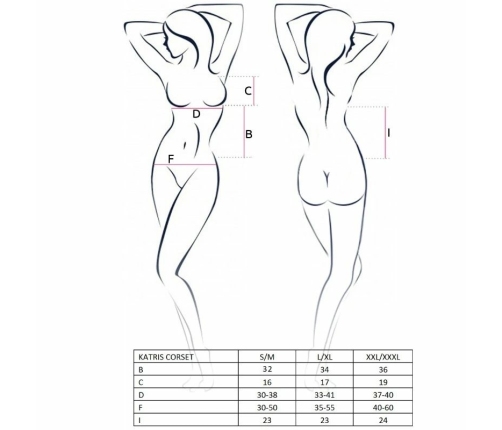 Passion Katriss Black Corset Set S/M - Elegant Lingerie Ensemble