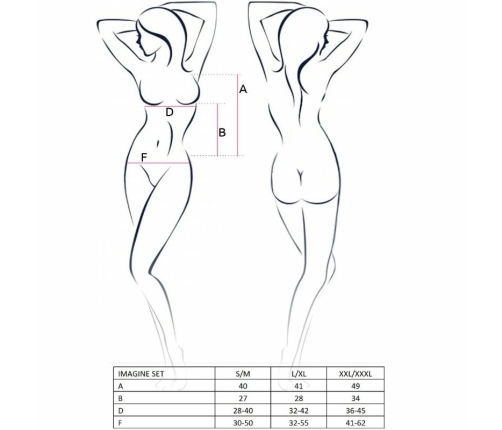 Passion Imagine Set L/XL - Black Mesh Lingerie Set for Women