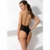 Passion Daryl Black Teddy S/M - Elegant Mesh Bodysuit for Women