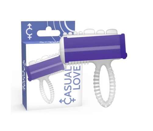 CASUAL LOVE Vibrating Ring Tongue Sleeve Purple - Flexible Wearable Model