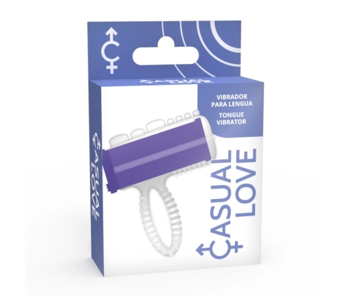 CASUAL LOVE Vibrating Ring Tongue Sleeve Purple - Flexible Wearable Model