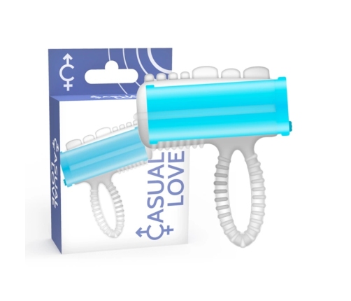CASUAL LOVE Blue Vibrating Silicone Ring with Dual Application