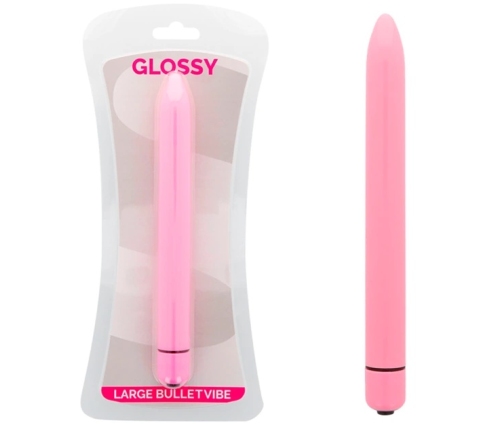 Glossy Slim Pink - Compact Vibrating Massager, Water-Resistant, 16.5cm