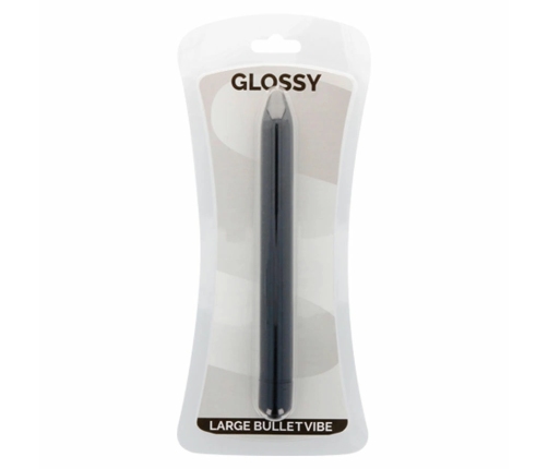 Glossy Brilliant Slim Vibrator Black 165mm - Waterproof ABS Model