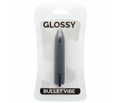 Glossy Brilliant Thin Vibe Black 87mm - Discreet Water-Resistant Model