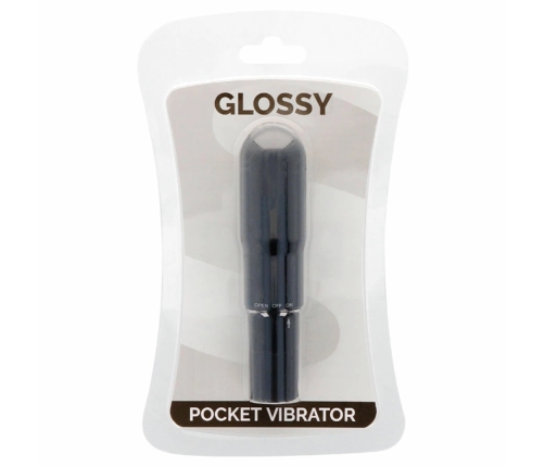 Glossy Brilliant Pocket Vibrator Black - Discreet Compact Model ABS