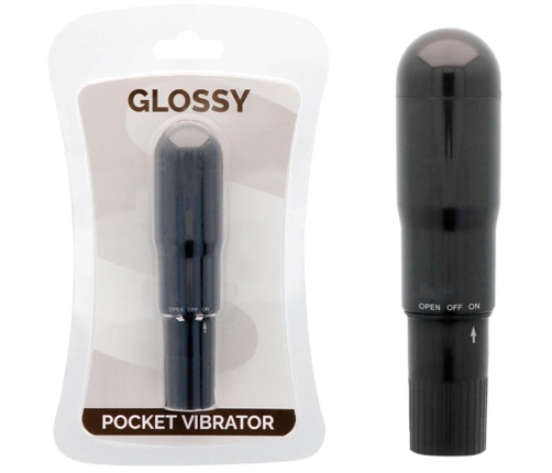 Glossy Brilliant Pocket Vibrator Black - Discreet Compact Model ABS